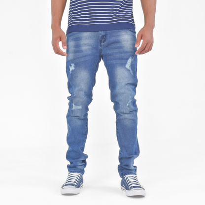 Ice Fade Distressed Skinny Denim