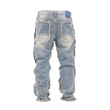 Load image into Gallery viewer, Men’s Raw Edge Multi-Pocket Utility Denim Jeans
