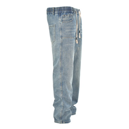 Vintage Wash Utility Drawstring Denim F8689