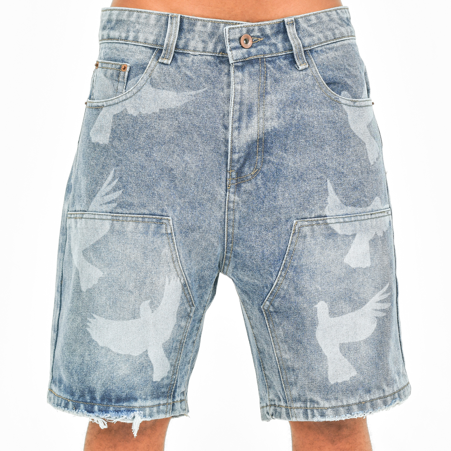 Sky Flight Washed Denim Shorts