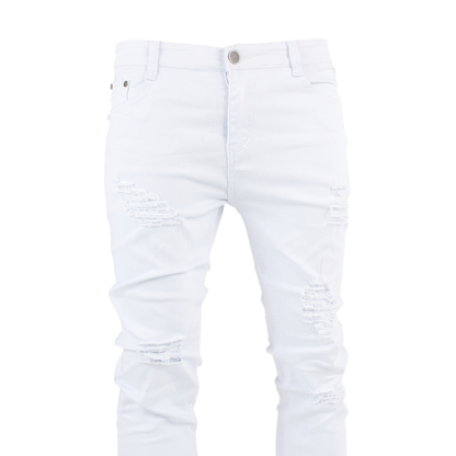 Pure Ice White Distressed Skinny Jeans
