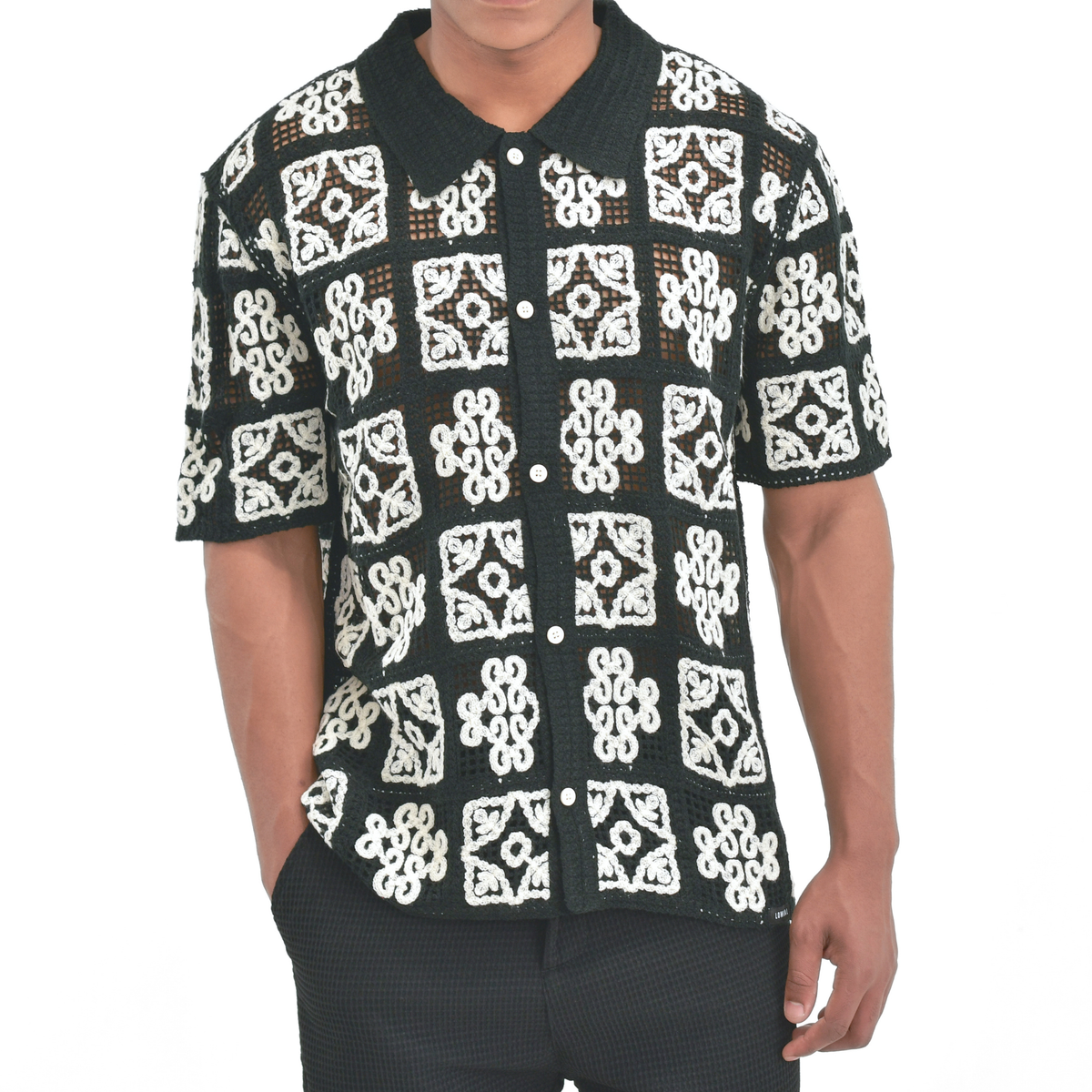LOWKAL Heritage Tile Crochet Shirt
