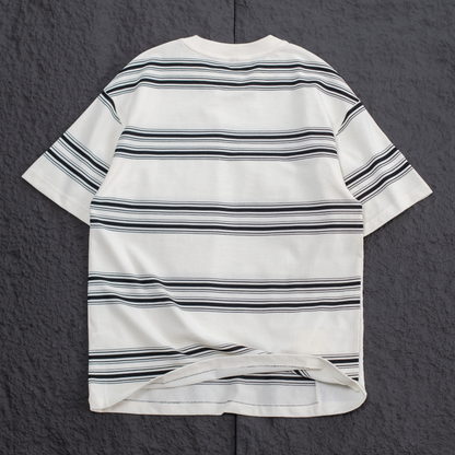 Linear Drift Textured Stripe T-shirt