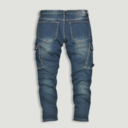 LOWKAL Zip Utility Denim Cargo Jeans
