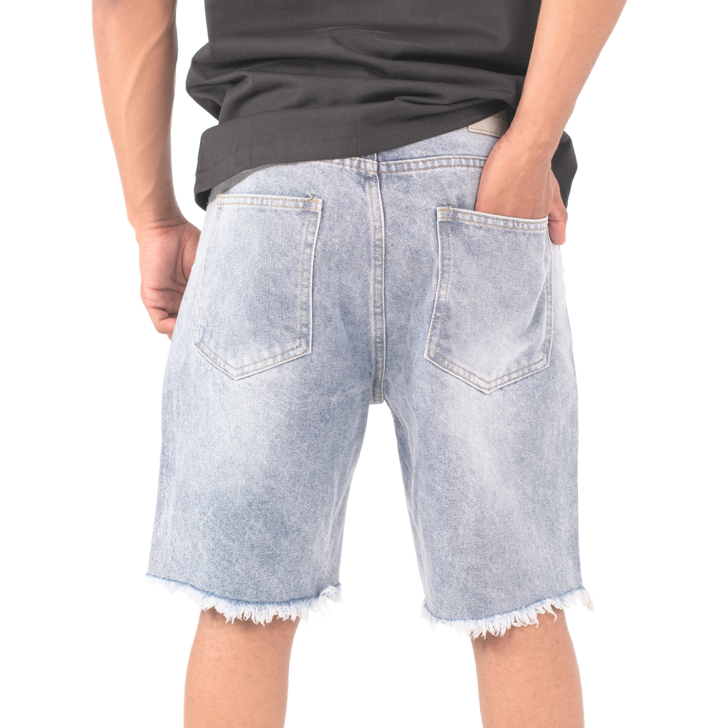 Urban Script Graffiti Denim Shorts