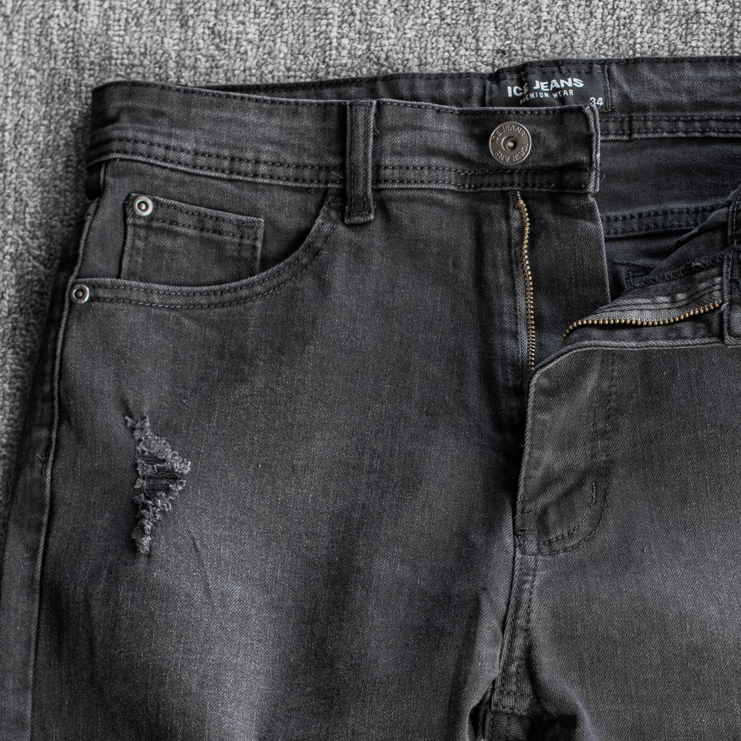 Ice Cut Off Distressed Denim Short