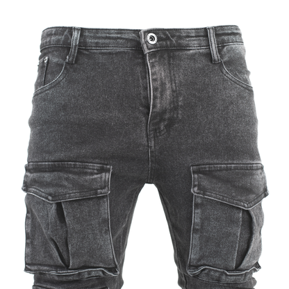 Shadow Distressed Utility Cargo Denim