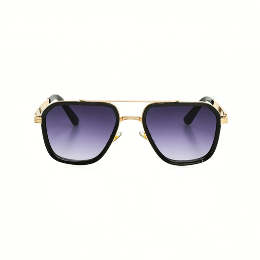 LOWKAL Executive Double-Bar Square Sunglasses