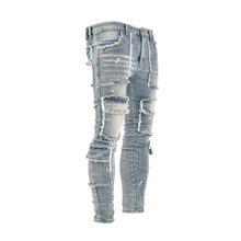Load image into Gallery viewer, Torn Tactics Multi-Patch Distressed Jean
