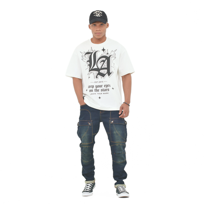 Utility Panel Cargo Denim Jeans – Dark Indigo