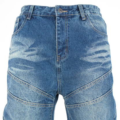 Arc Line Washed Baggy Denim