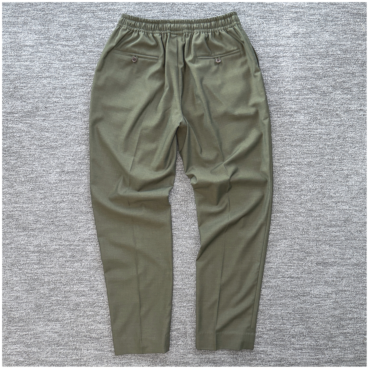 LOWKAL Tailored Utility Drawstring Trousers – Vintage Olive