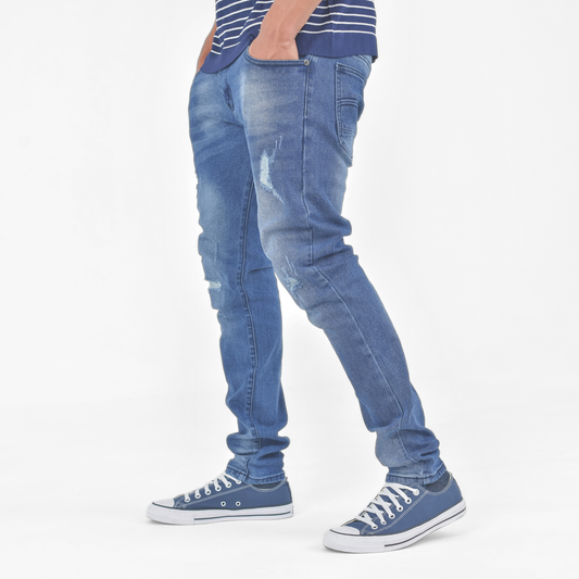 Ice Fade Distressed Skinny Denim