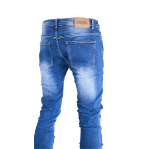 Men Dark Wash Ripped Skinny Denim