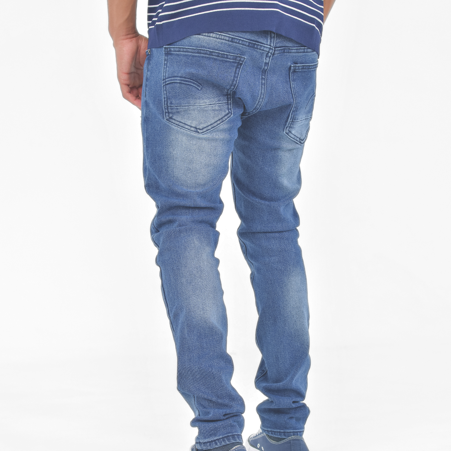 Ice Fade Distressed Skinny Denim