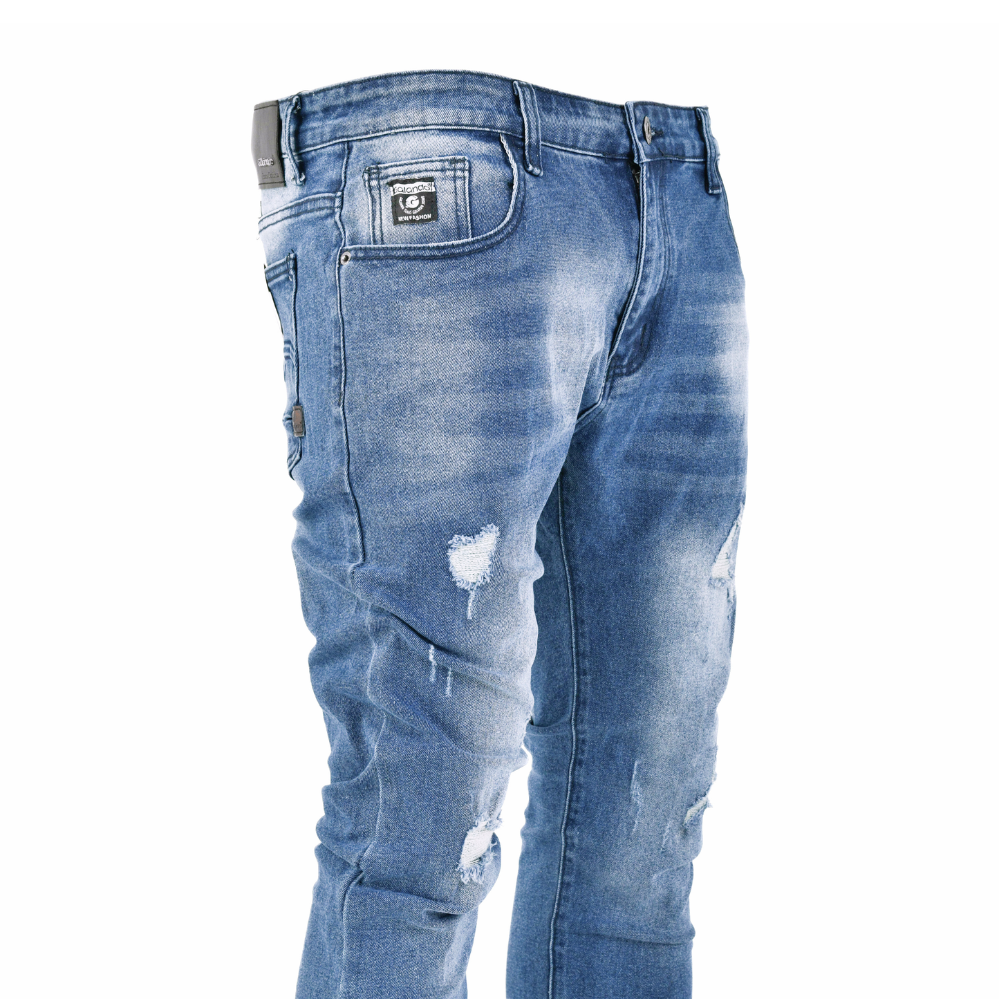Ice Fade Distressed Skinny Denim