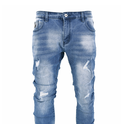 Ice Fade Distressed Skinny Denim