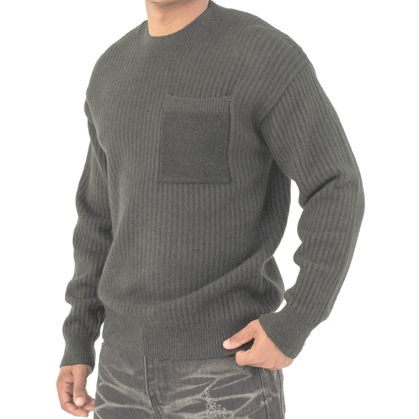 Core Knit Pocket Crew Sweater