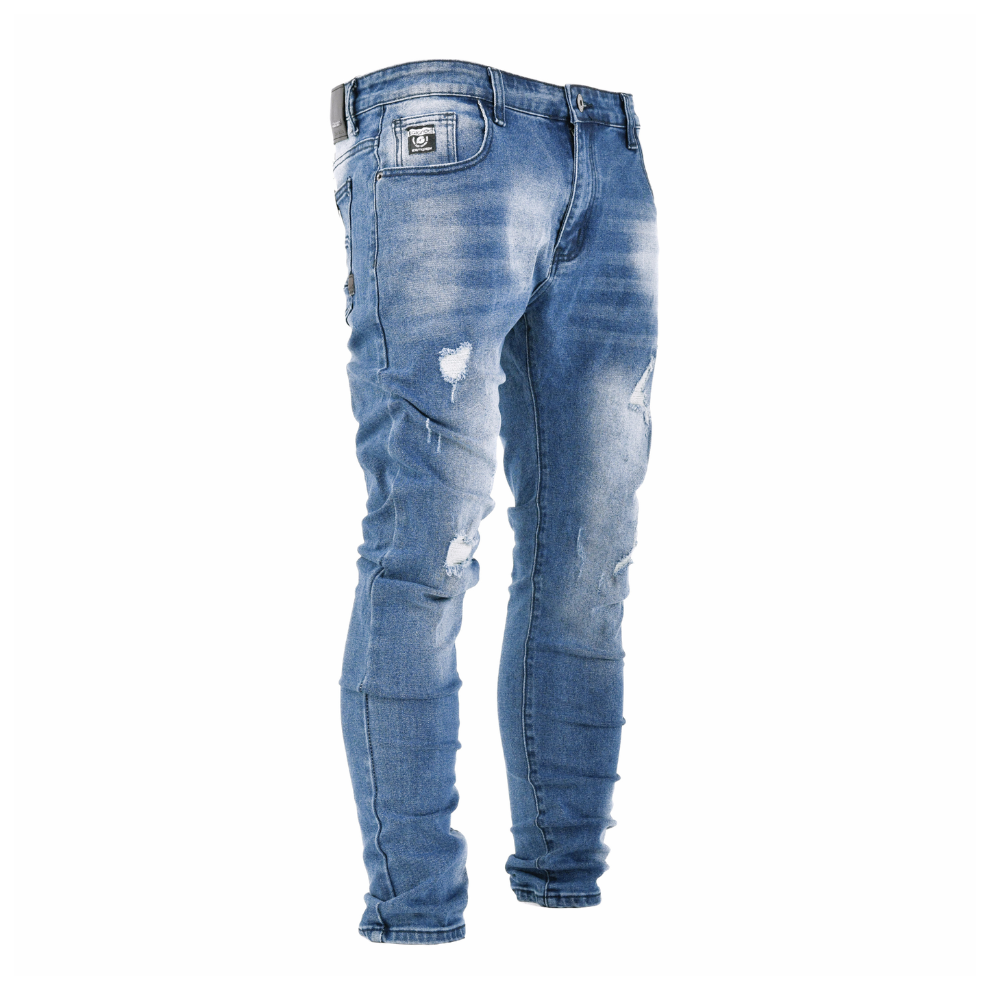 Ice Fade Distressed Skinny Denim