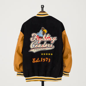 Men Design Fashion Varsity CF Graphic Patch Jacket.