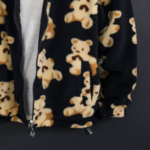 Men Teddy Bear Fleece Fluffy Winter Reversible Jacket Only.