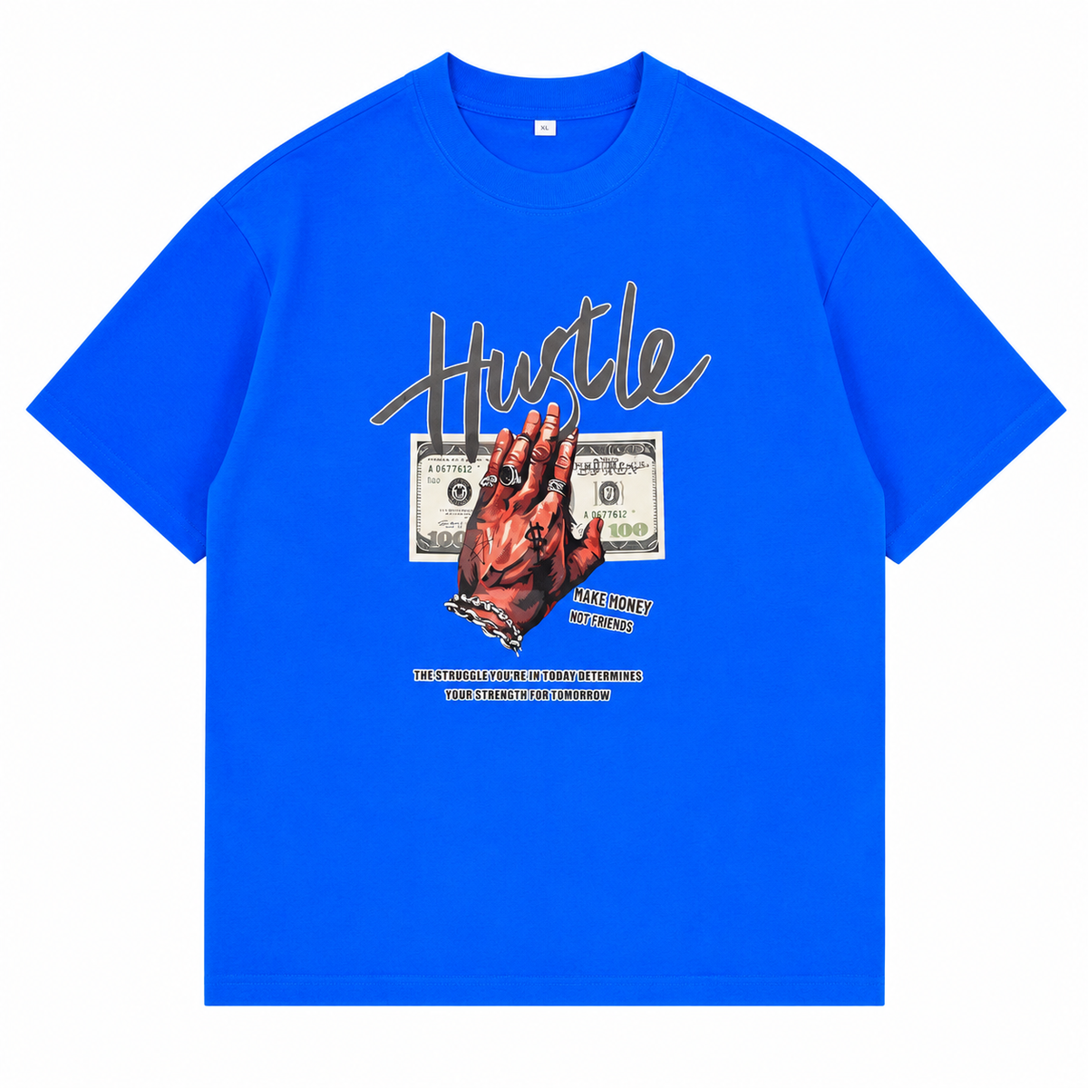 LOWKAL Hustle Graphic Oversized T-Shirt