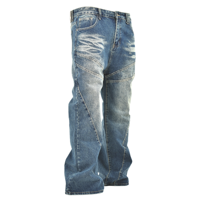 LOWKAL Arc Panel Washed Baggy Denim