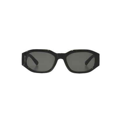 Luxe Medallion Retro Black Sunglasses