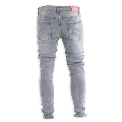 Shadow Grey Moto Panel Skinny Denim