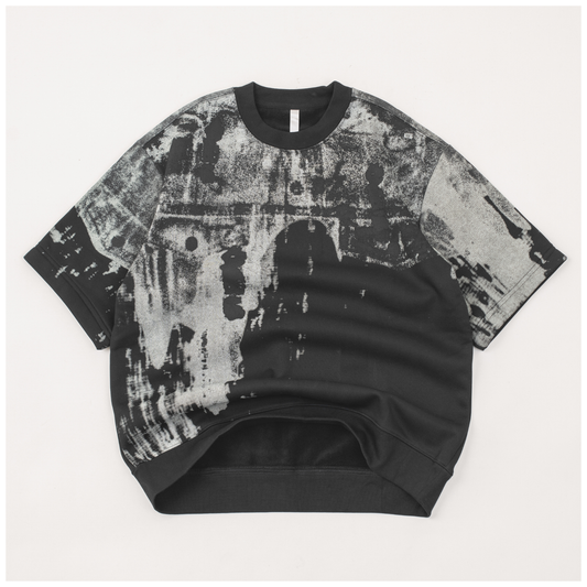 Shadow Drift Abstract Crew Drop Shoulder Tee