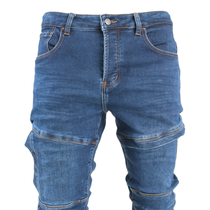 Blue Matrix Panel Skinny Jean