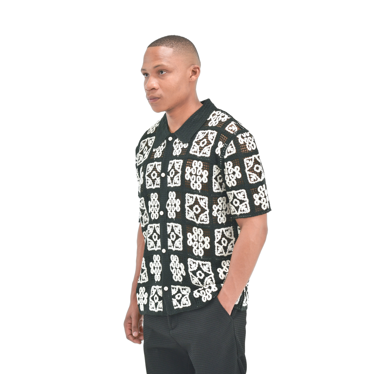 LOWKAL Heritage Tile Crochet Shirt