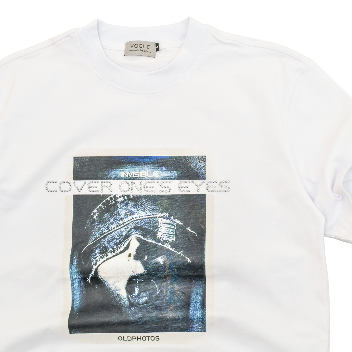 Hidden Vision Rhinestone Graphic T-Shirt