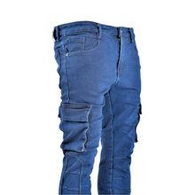 Load image into Gallery viewer, Men’s Deep Indigo Utility Slim Fit Cargo Jeans
