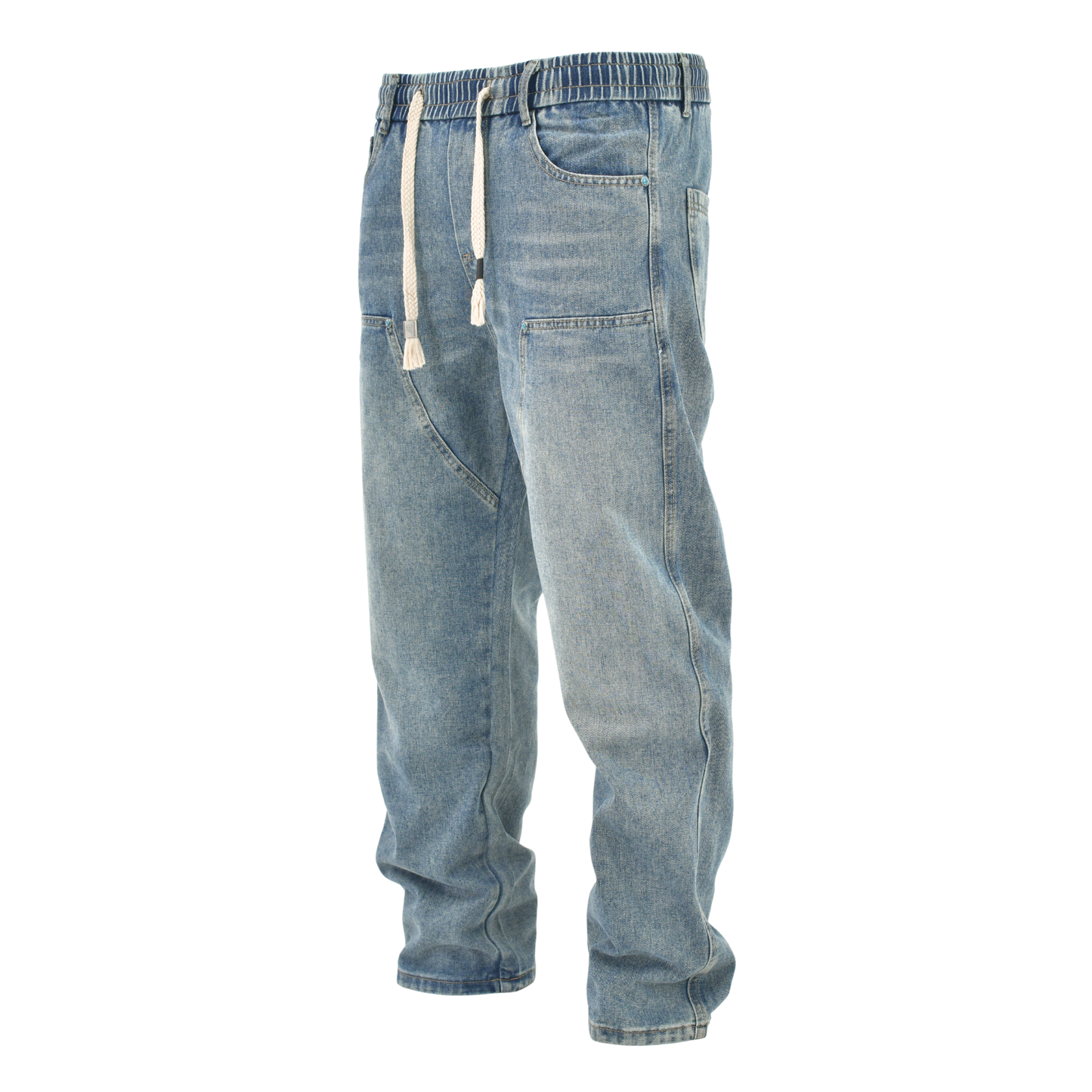 Vintage Wash Utility Drawstring Denim F8689