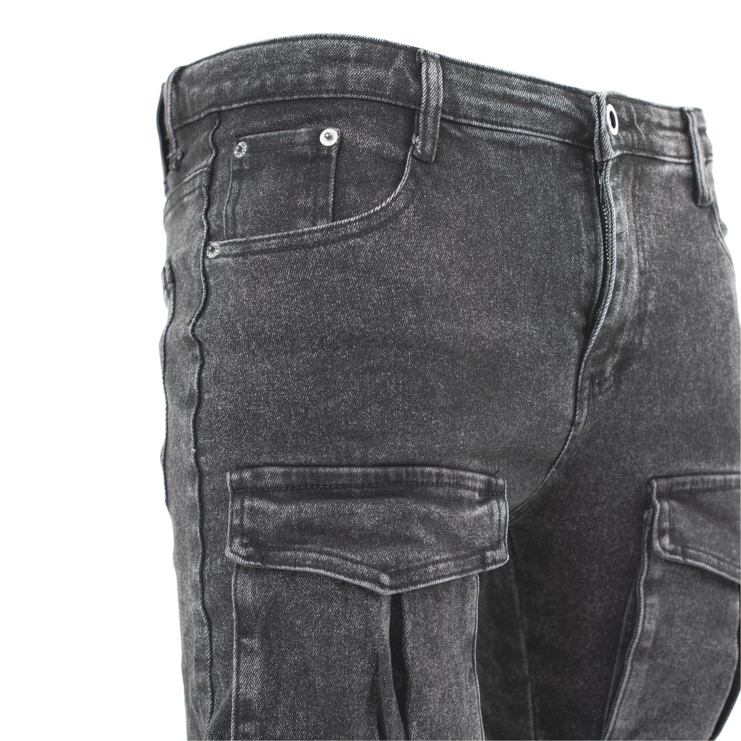 Shadow Distressed Utility Cargo Denim