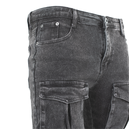 Shadow Distressed Utility Cargo Denim