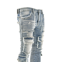 Load image into Gallery viewer, Torn Tactics Multi-Patch Distressed Jean
