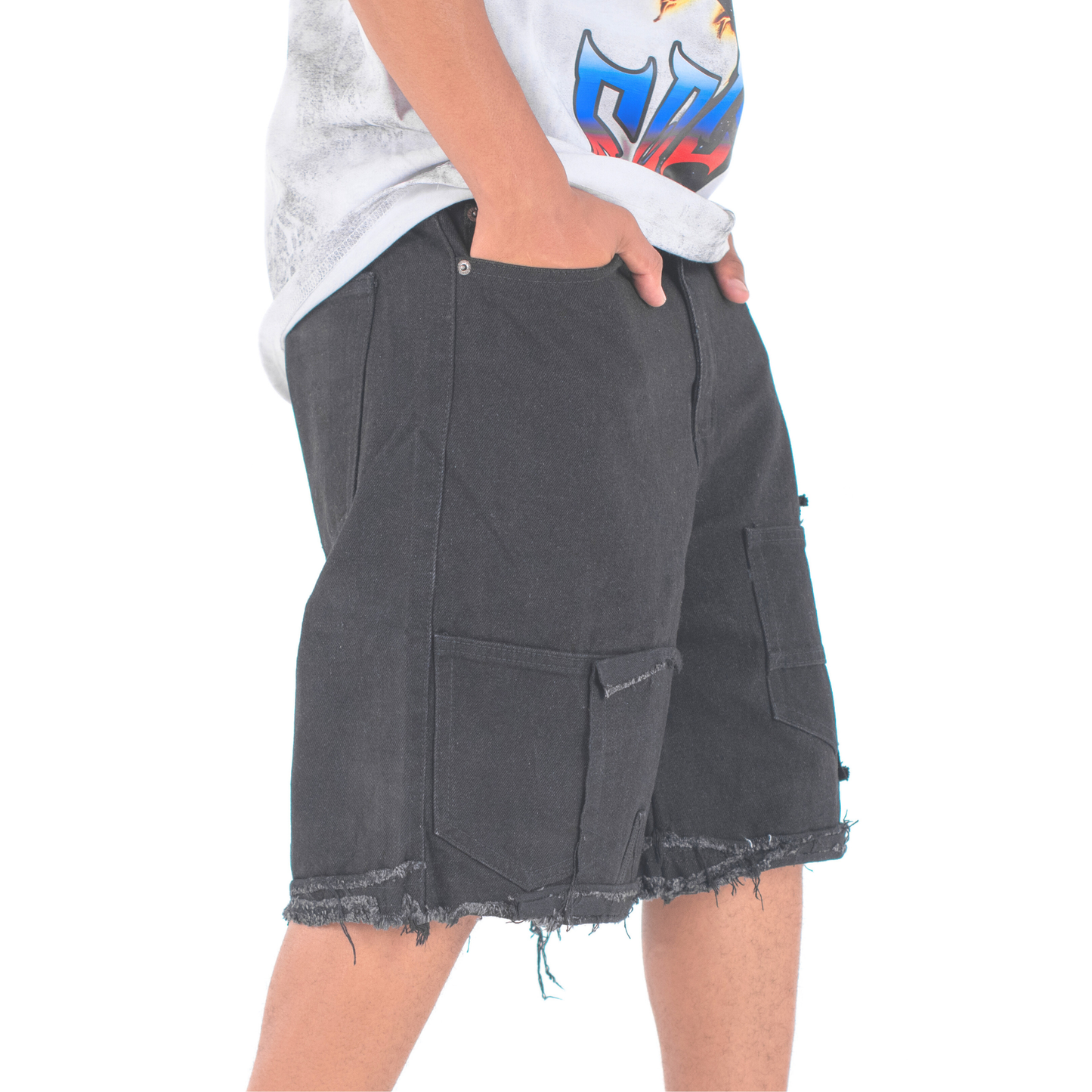 Rogue Cargo Cut-Off Denim Shorts