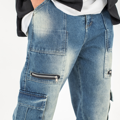 Vintage Style Cargo Denim