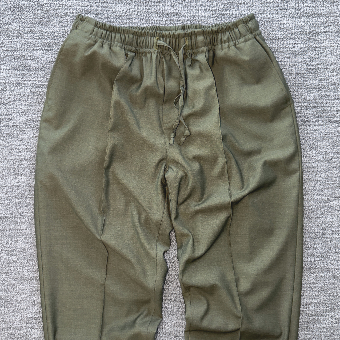 LOWKAL Tailored Utility Drawstring Trousers – Vintage Olive