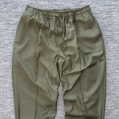 LOWKAL Tailored Utility Drawstring Trousers – Vintage Olive