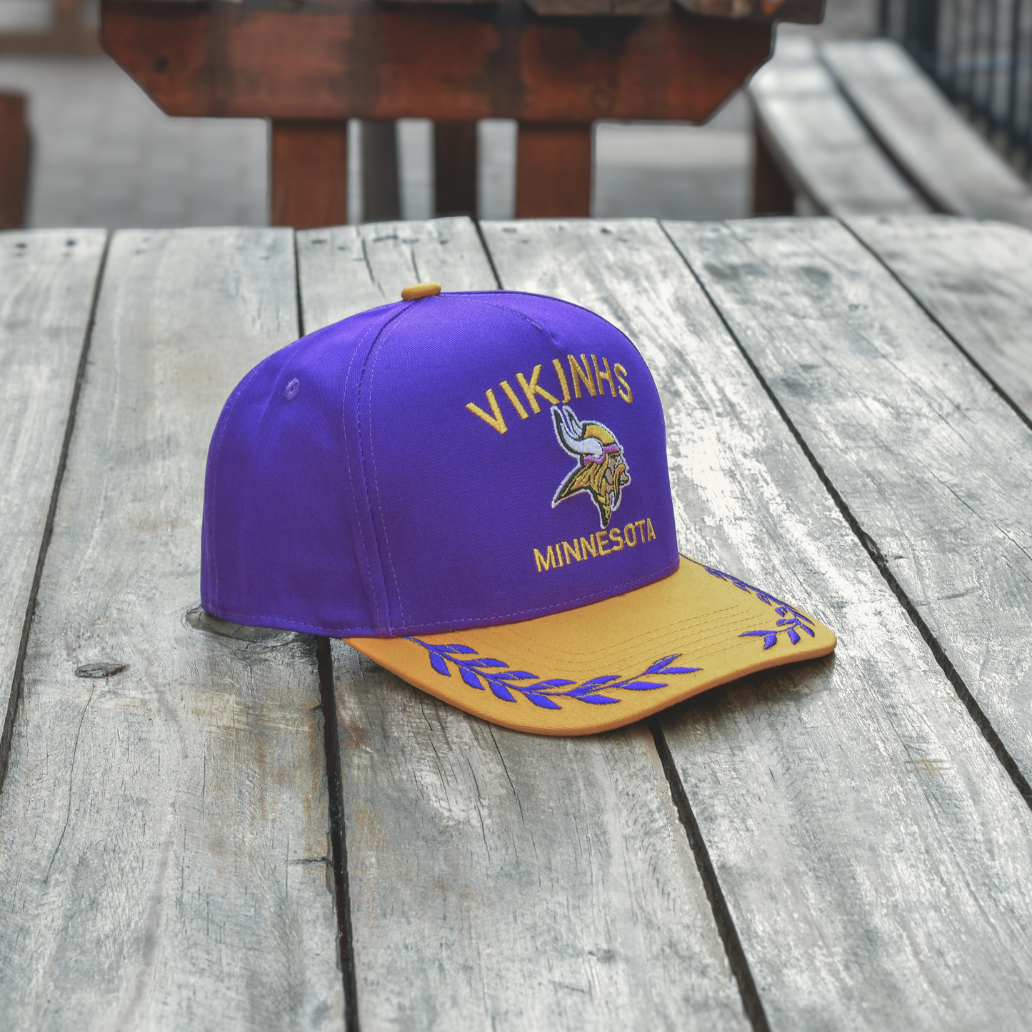Viking Crest Snapback Cap – Purple/Gold