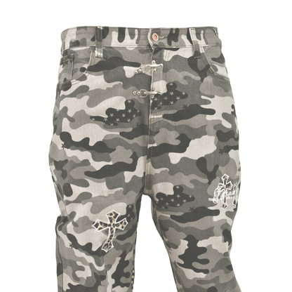 Shadow Cross Camo Stacked Jeans