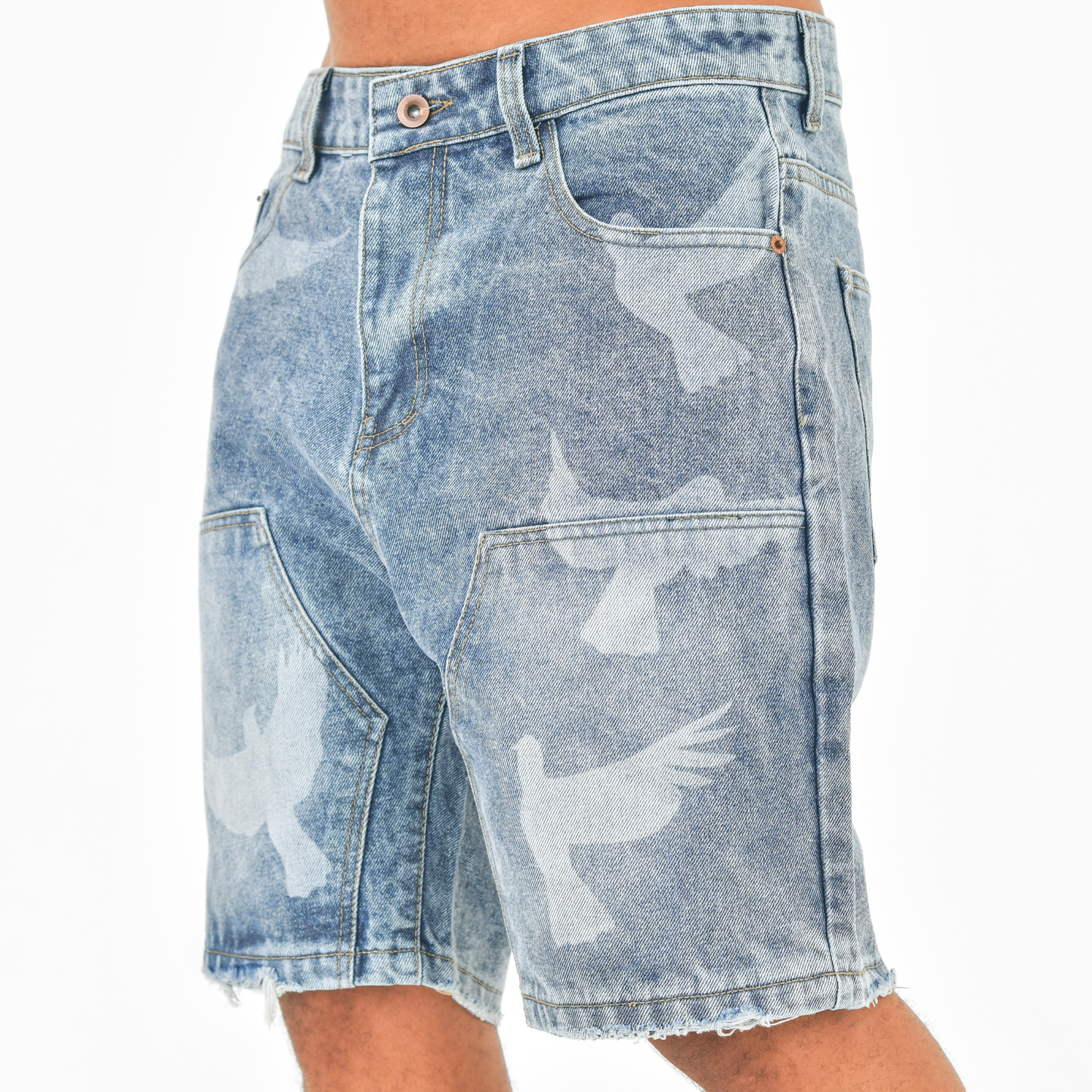 Sky Flight Washed Denim Shorts