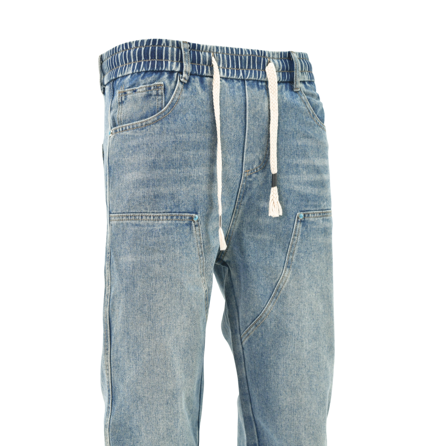 Vintage Wash Utility Drawstring Denim F8689