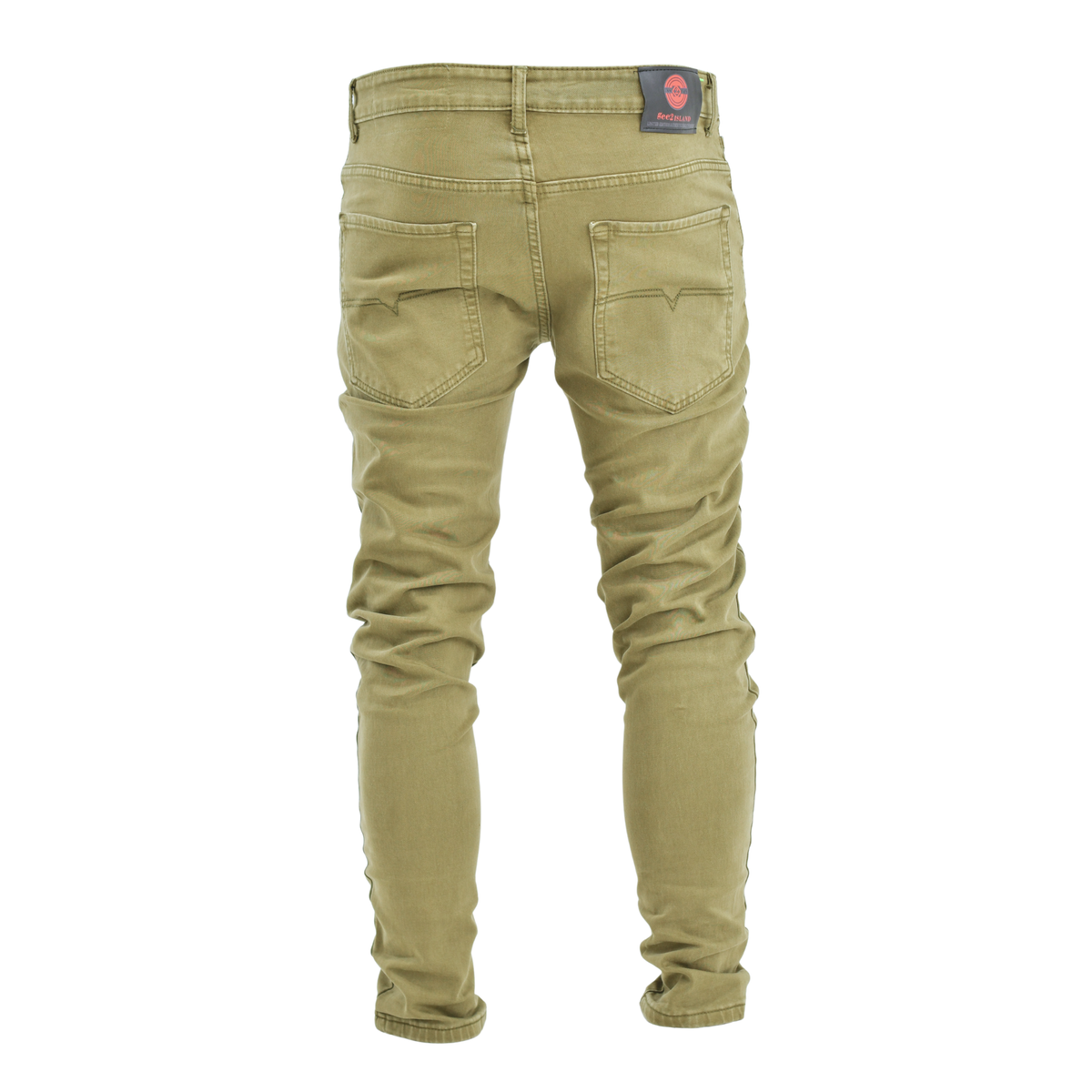 LOWKAL Desert Stack Slim Jeans – Olive Green