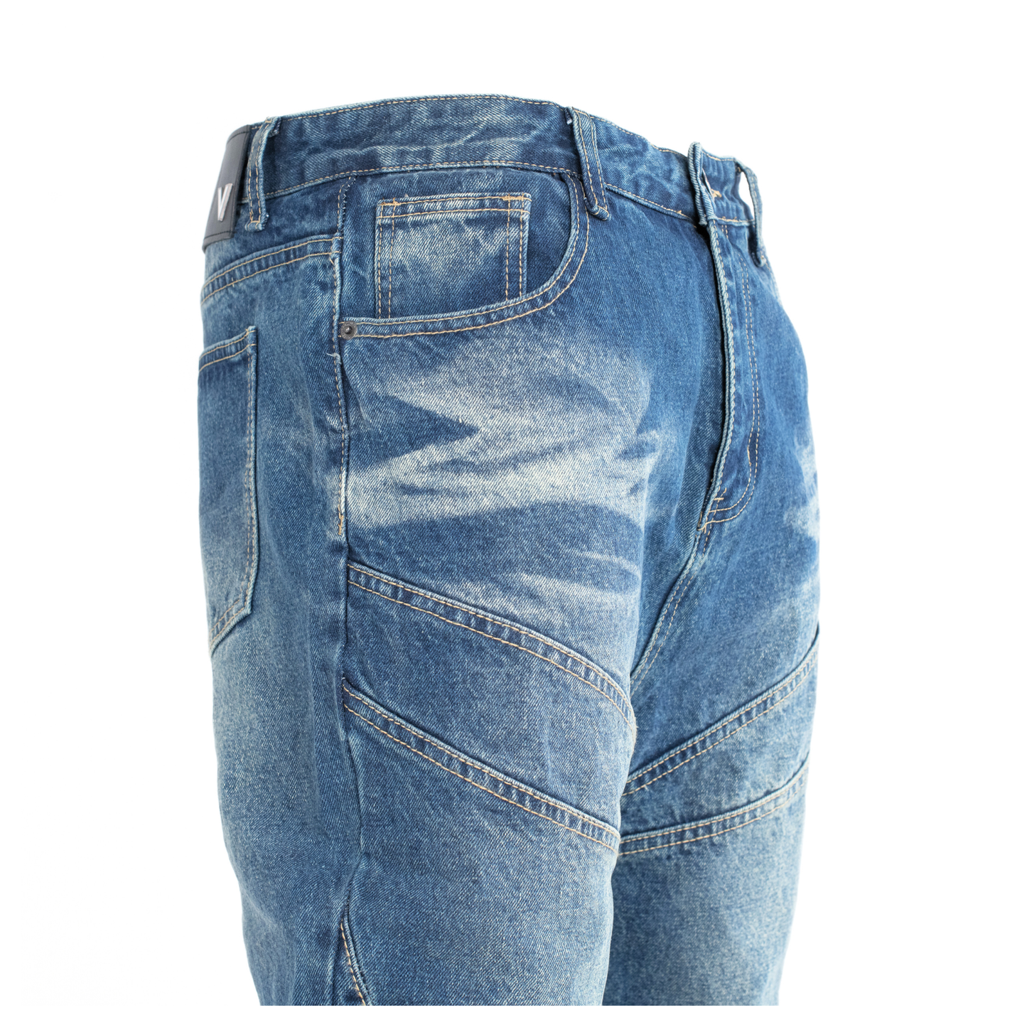 Arc Line Washed Baggy Denim