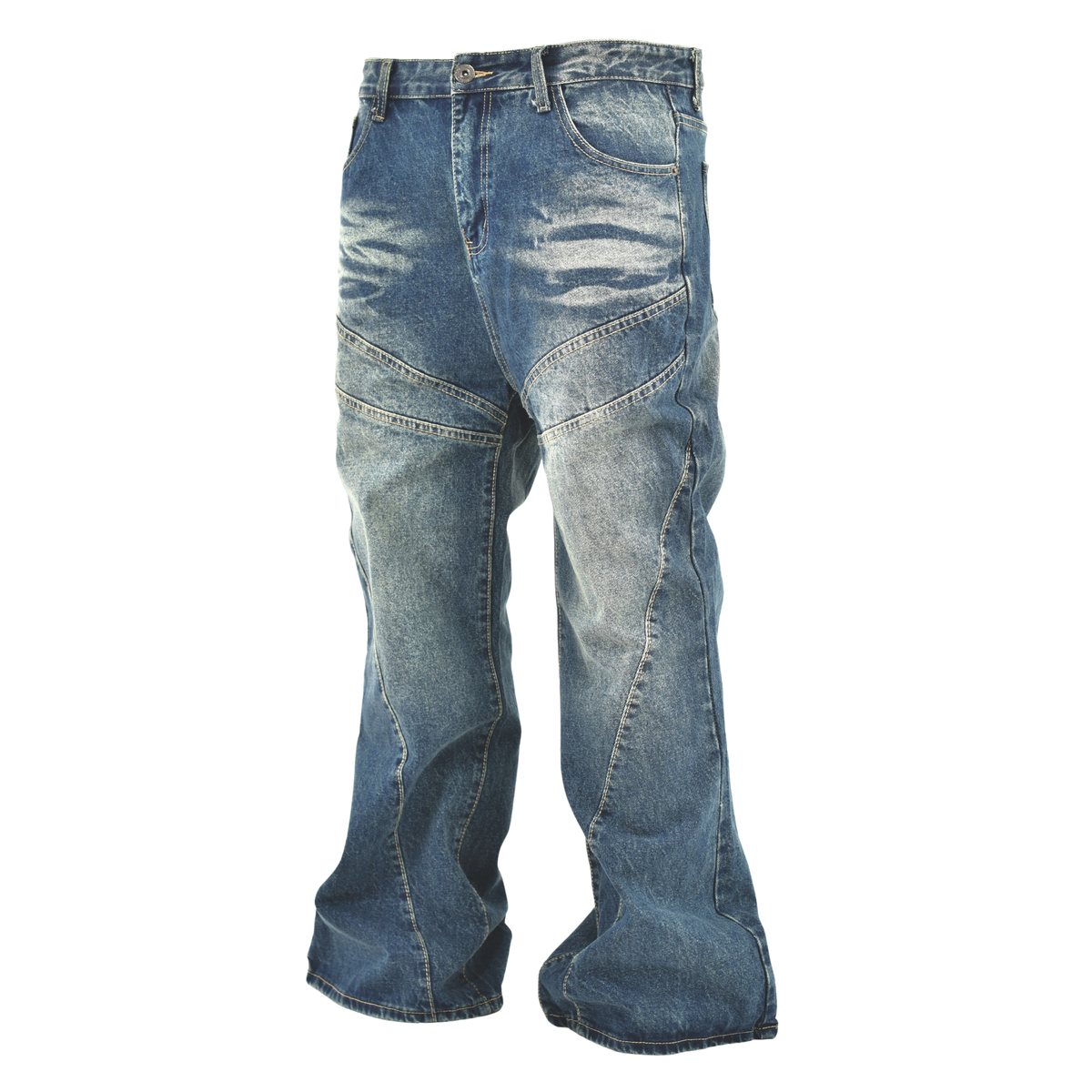 LOWKAL Arc Panel Washed Baggy Denim