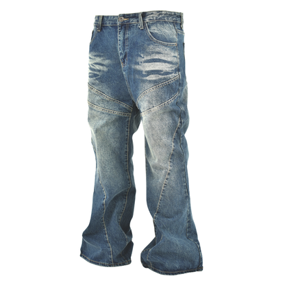 LOWKAL Arc Panel Washed Baggy Denim